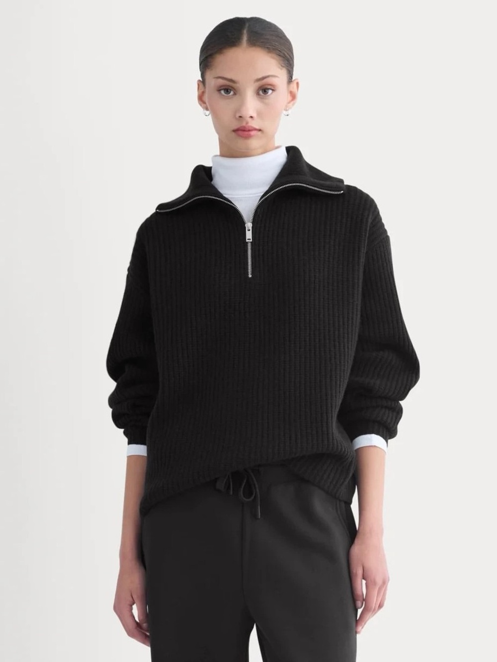 EVERLANE THE HALF-ZIP SWEATER IN WOOL SIZE SMALL